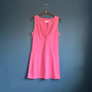 New York & Company pink V-neck pull over a line dress women’s size small